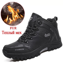 Load image into Gallery viewer, Brand Men Winter Snow Boots Warm Super Men High Quality Waterproof Leather Sneakers Outdoor Male Hiking Boots Work Shoes 39-47