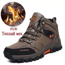 Load image into Gallery viewer, Brand Men Winter Snow Boots Warm Super Men High Quality Waterproof Leather Sneakers Outdoor Male Hiking Boots Work Shoes 39-47