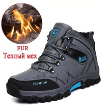 Load image into Gallery viewer, Brand Men Winter Snow Boots Warm Super Men High Quality Waterproof Leather Sneakers Outdoor Male Hiking Boots Work Shoes 39-47