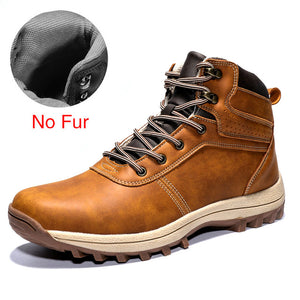 DEKABR Winter Warm Men Boots Split Genuine Leather Fur Plus Men Snow Boots Handmade Waterproof Working Ankle Boots Top Men Shoes