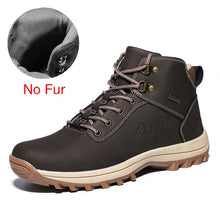 Load image into Gallery viewer, DEKABR Winter Warm Men Boots Split Genuine Leather Fur Plus Men Snow Boots Handmade Waterproof Working Ankle Boots Top Men Shoes