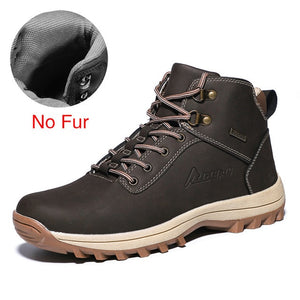 DEKABR Winter Warm Men Boots Split Genuine Leather Fur Plus Men Snow Boots Handmade Waterproof Working Ankle Boots Top Men Shoes